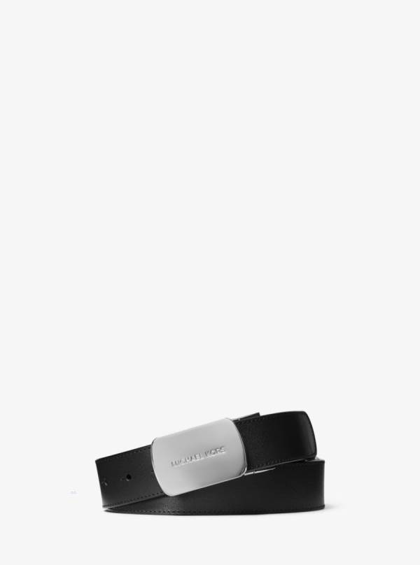Panske Opasky Michael Kors Reversible Logo and Leather Modre - Doplnky Michael Kors Sleva | QNPJA-5108